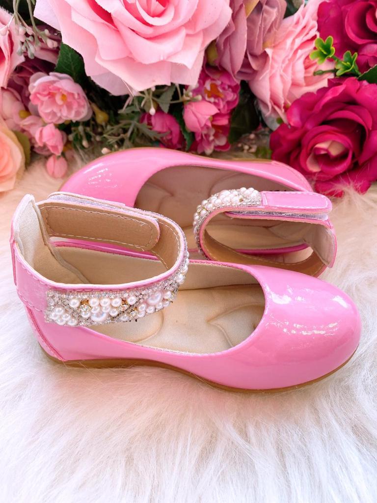 Sapatilha Flor di Mila Rosa Chiclete "Perolas" Luxo (SPTFLDMILRSCHPRLSLX)
