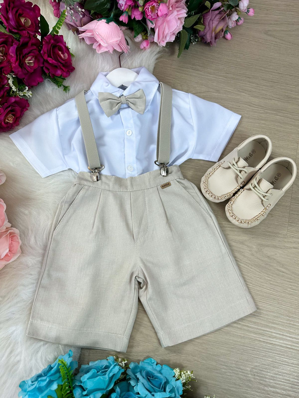 Conjunto Meninos Kanga Social Suspensorio Marcos Marrom Shorts (CJTMSCKGSCLLIN2)