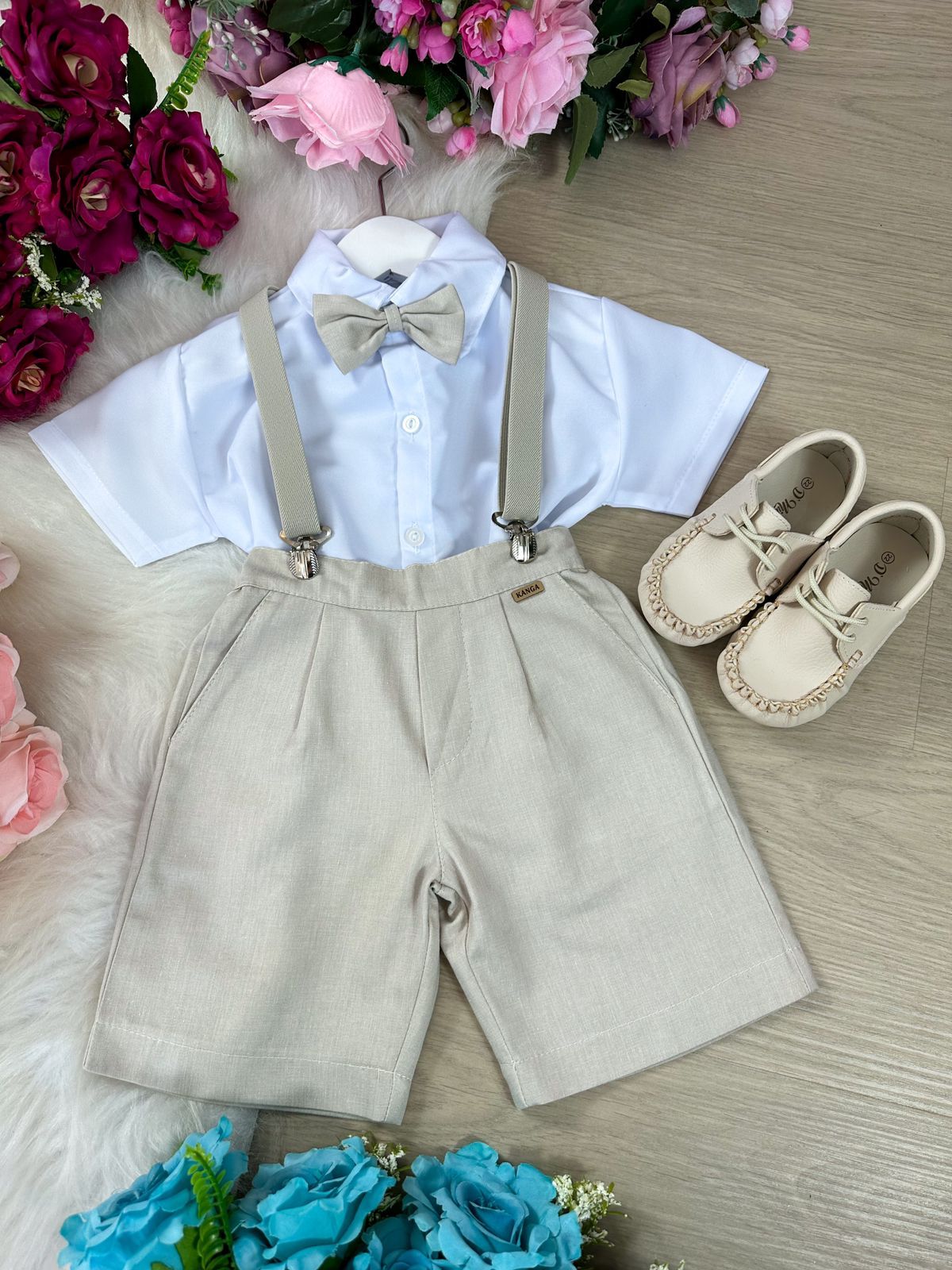 Conjunto Meninos Kanga Social Suspensorio Marcos Marrom Shorts (CJTMSCKGSCLLIN2)