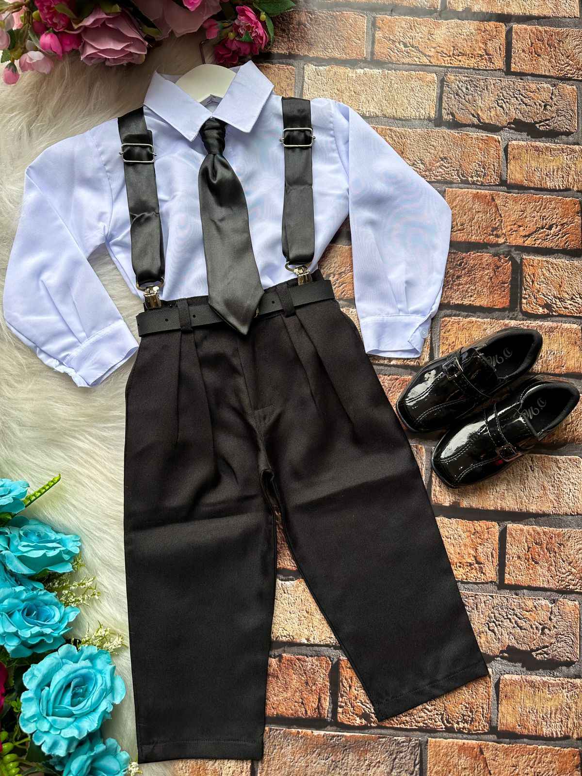 Conjunto Miss Cherry Meninos Social João Preto (CJTMSCMSSCHRSCL3)
