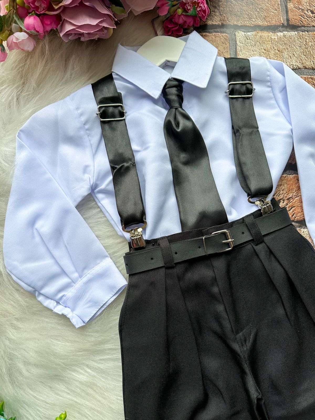 Conjunto Miss Cherry Meninos Social João Preto (CJTMSCMSSCHRSCL3)