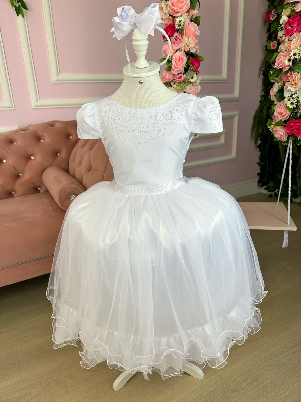 Vestido Enjoy Longo Branco Babadinho (VESTINFENJBRANC)