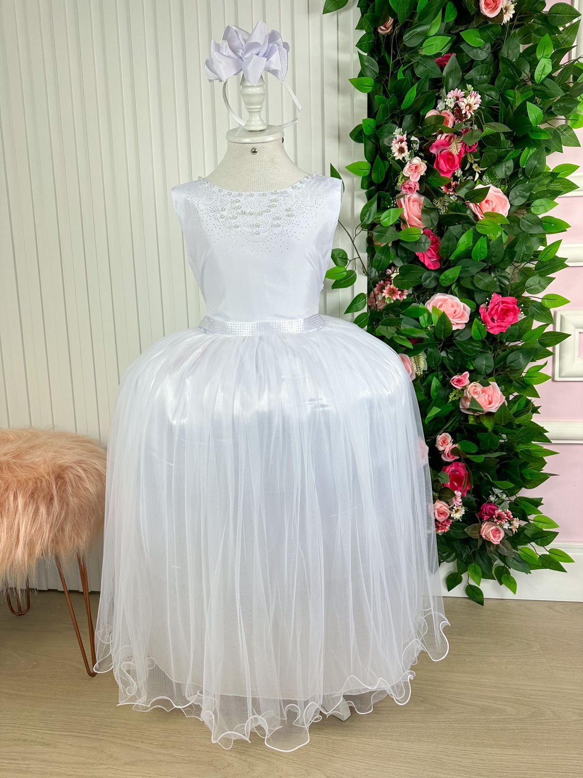 Vestido Infantil Enjoy Longo Regata Branco (VESTINFENJLG2BRANC)