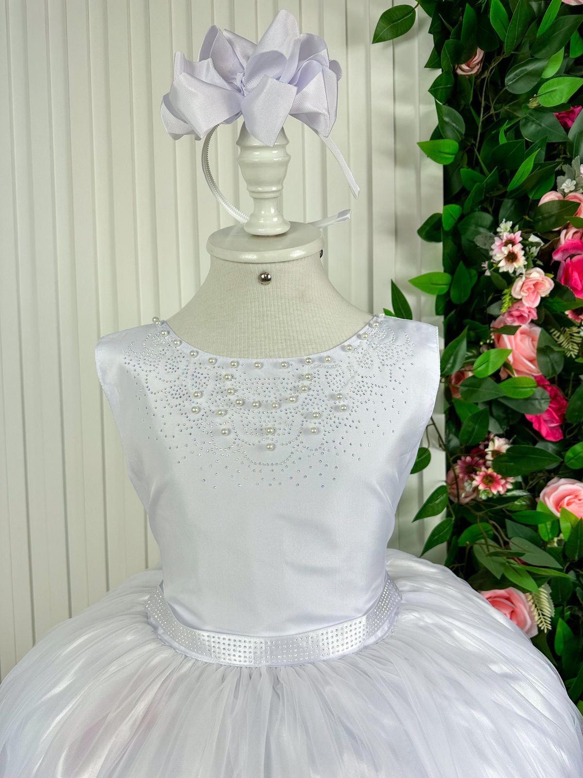 Vestido Infantil Enjoy Longo Regata Branco (VESTINFENJLG2BRANC)