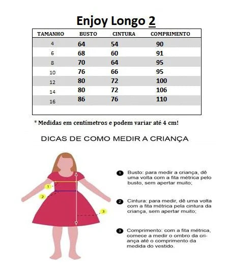 Vestido Infantil Enjoy Longo Regata Branco (VESTINFENJLG2BRANC)