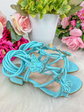 Sandalia Flor Di Mila Borboletas Azul de Amarrar (SDLFLRDMLBBAZLDAMAR)