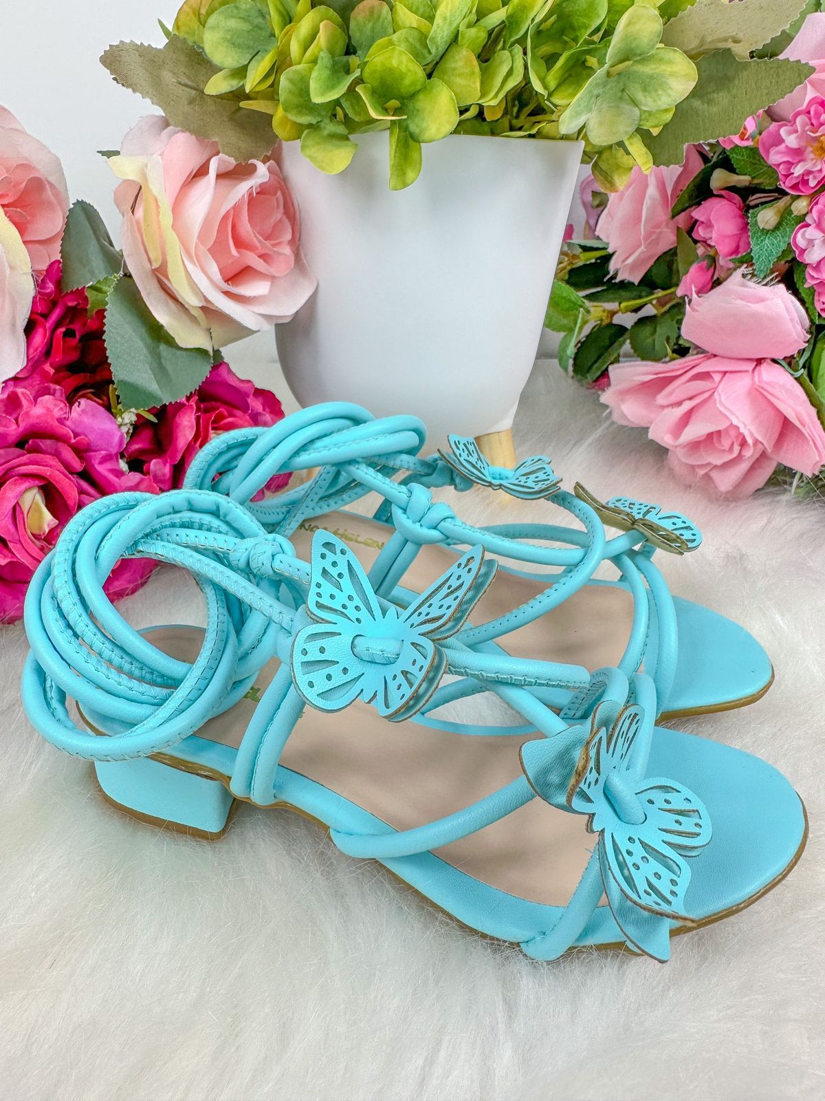 Sandalia Flor Di Mila Borboletas Azul de Amarrar (SDLFLRDMLBBAZLDAMAR)