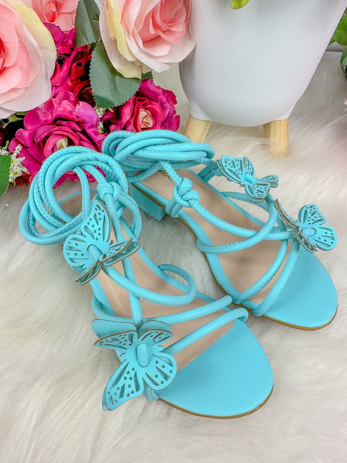 Sandalia Flor Di Mila Borboletas Azul de Amarrar (SDLFLRDMLBBAZLDAMAR)