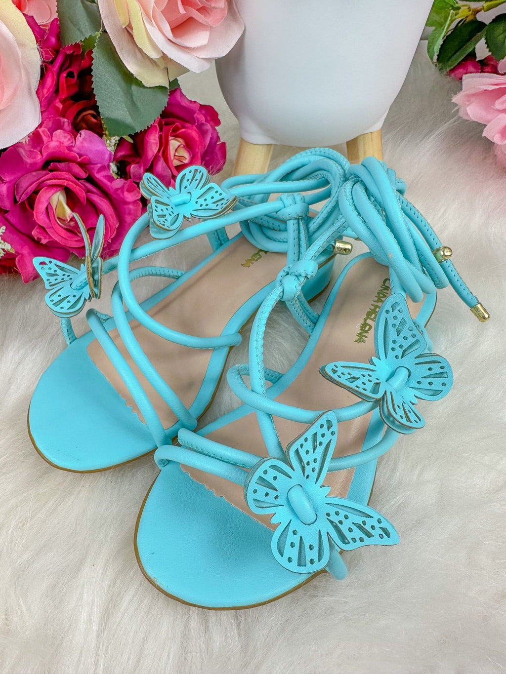 Sandalia Flor Di Mila Borboletas Azul de Amarrar (SDLFLRDMLBBAZLDAMAR)