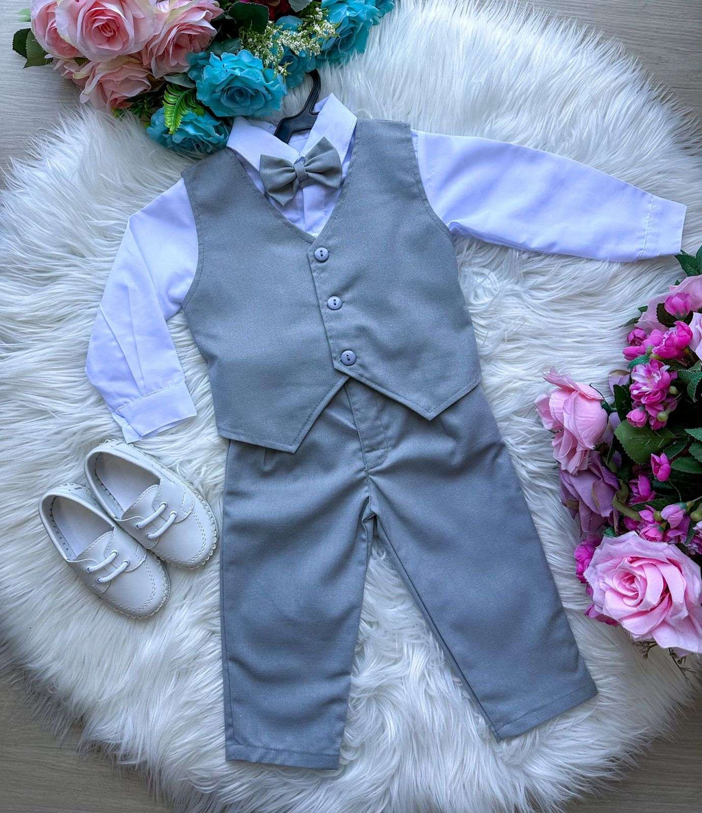 Conjunto Miss Cherry Social Leonardo Colete Cinza Grafite (CNJTMSSCHRSCLCLTCNZ)
