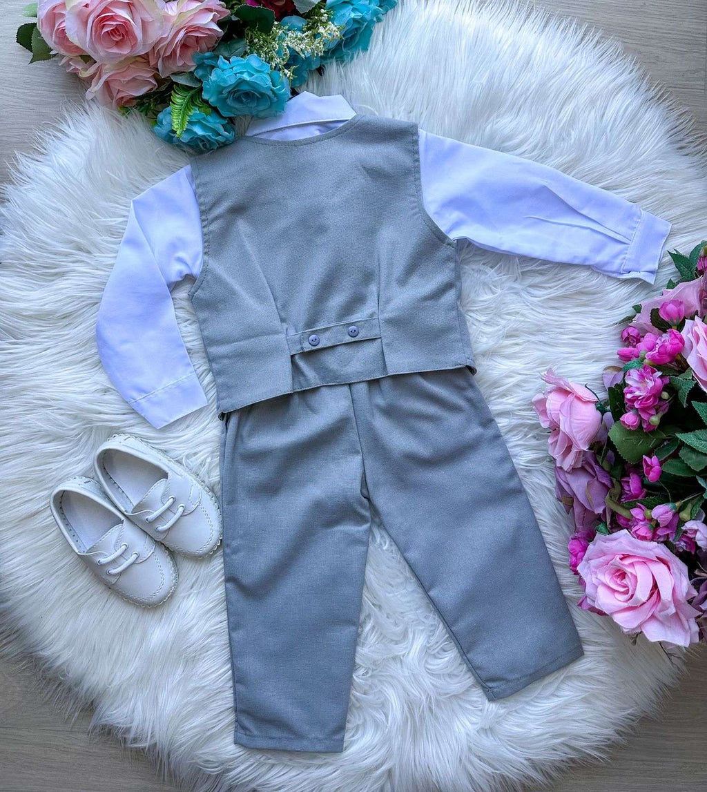 Conjunto Miss Cherry Social Leonardo Colete Cinza Grafite (CNJTMSSCHRSCLCLTCNZ)