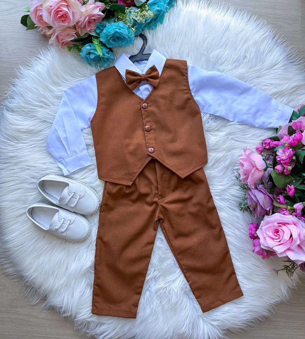 Conjunto Miss Cherry Social Leonardo Colete Caramelo