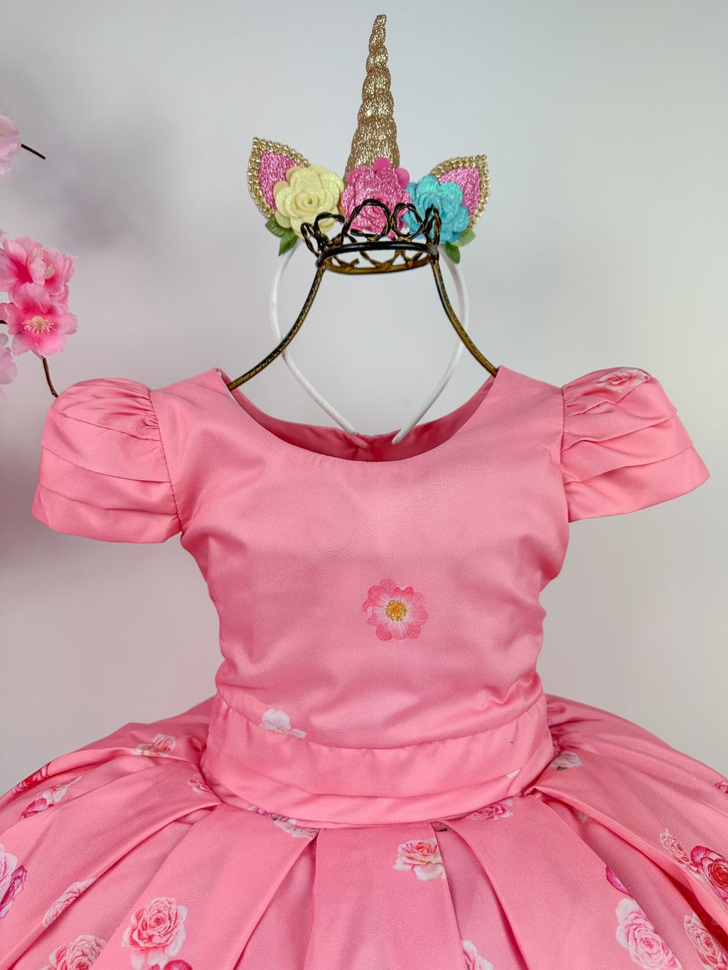 Vestido Infantil Bella Child Rosa Unicórnios (VESTINFTBLLCHECTUNI)