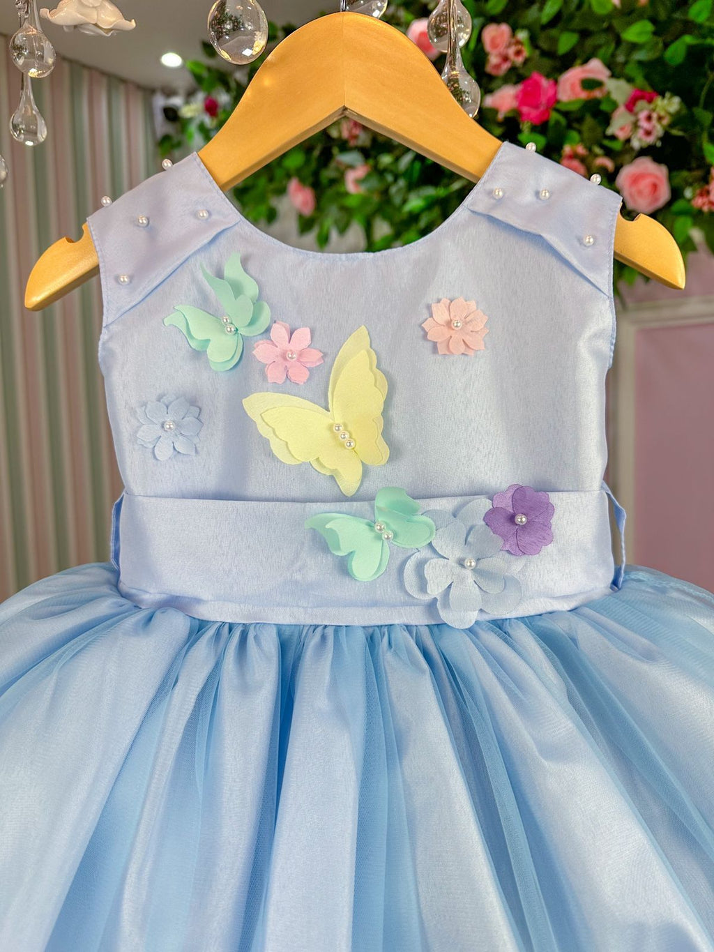 Vestido Princesa Belli Anabel Jardim Encantado Azul Bebe (VESTPRINCSBLLJDENCANTDAZLBB)