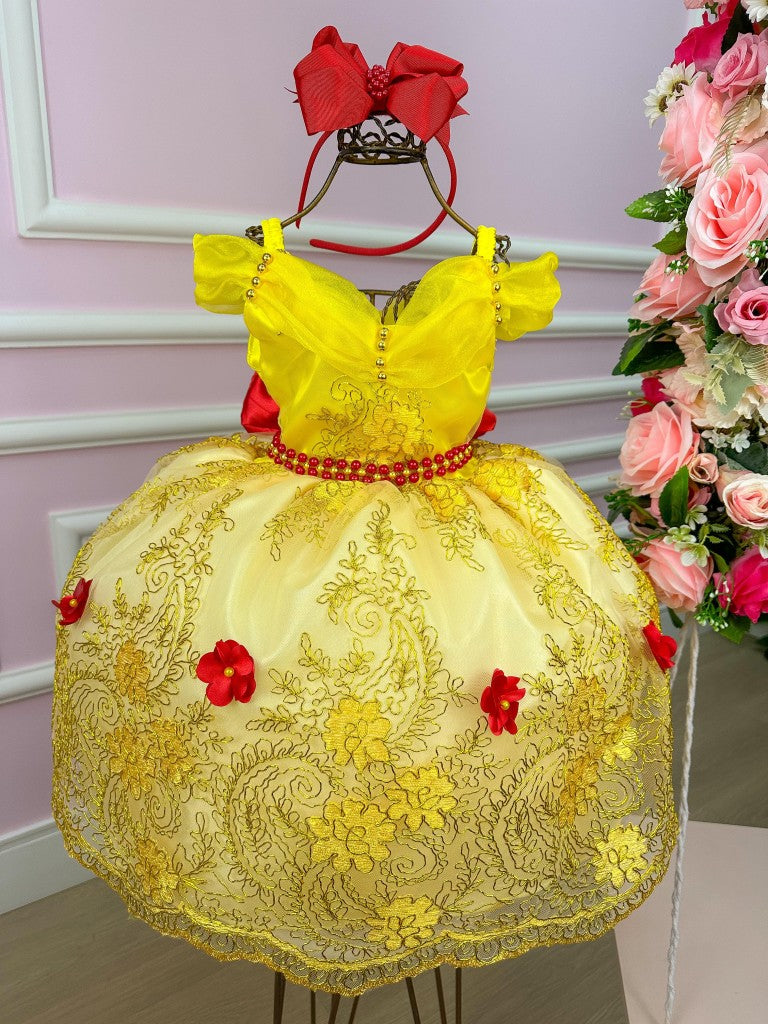 Vestido Princesa Tematico Princesa Amarela (VESTPRNCTMTBLAFRA)