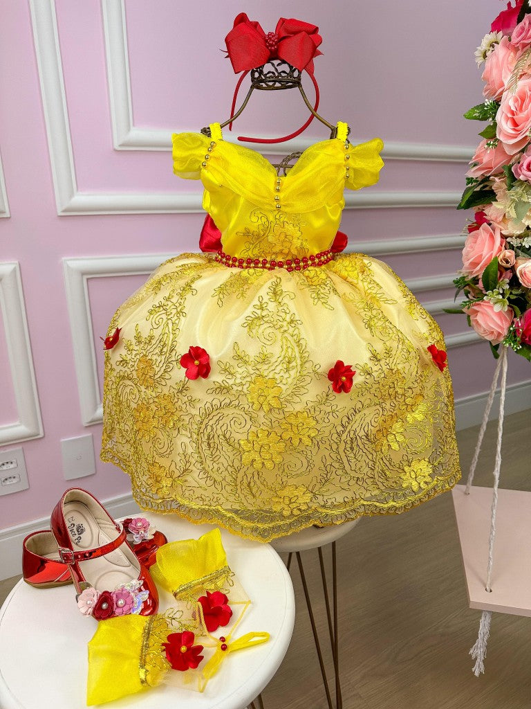 Vestido Princesa Tematico Princesa Amarela (VESTPRNCTMTBLAFRA)