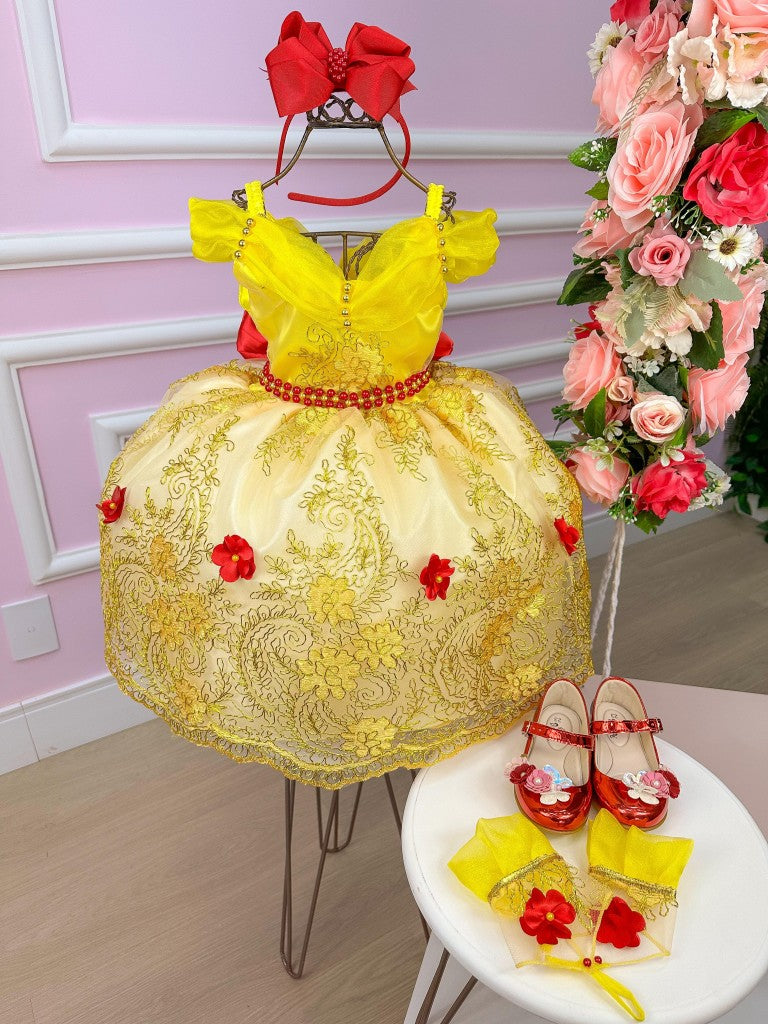 Vestido Princesa Tematico Princesa Amarela (VESTPRNCTMTBLAFRA)