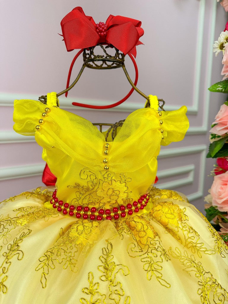 Vestido Princesa Tematico Princesa Amarela (VESTPRNCTMTBLAFRA)