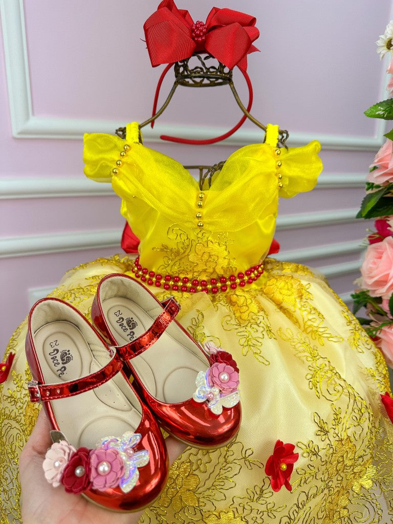 Vestido Princesa Tematico Princesa Amarela (VESTPRNCTMTBLAFRA)