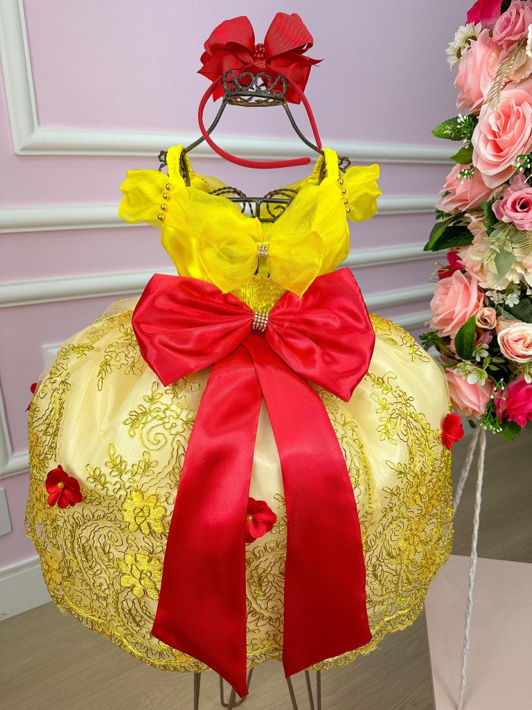 Vestido Princesa Tematico Princesa Amarela (VESTPRNCTMTBLAFRA)
