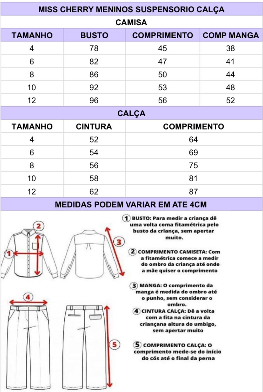 Conjunto Miss Cherry Meninos Social Linho Vitor (CJTMSCMSSCHRSCL5)