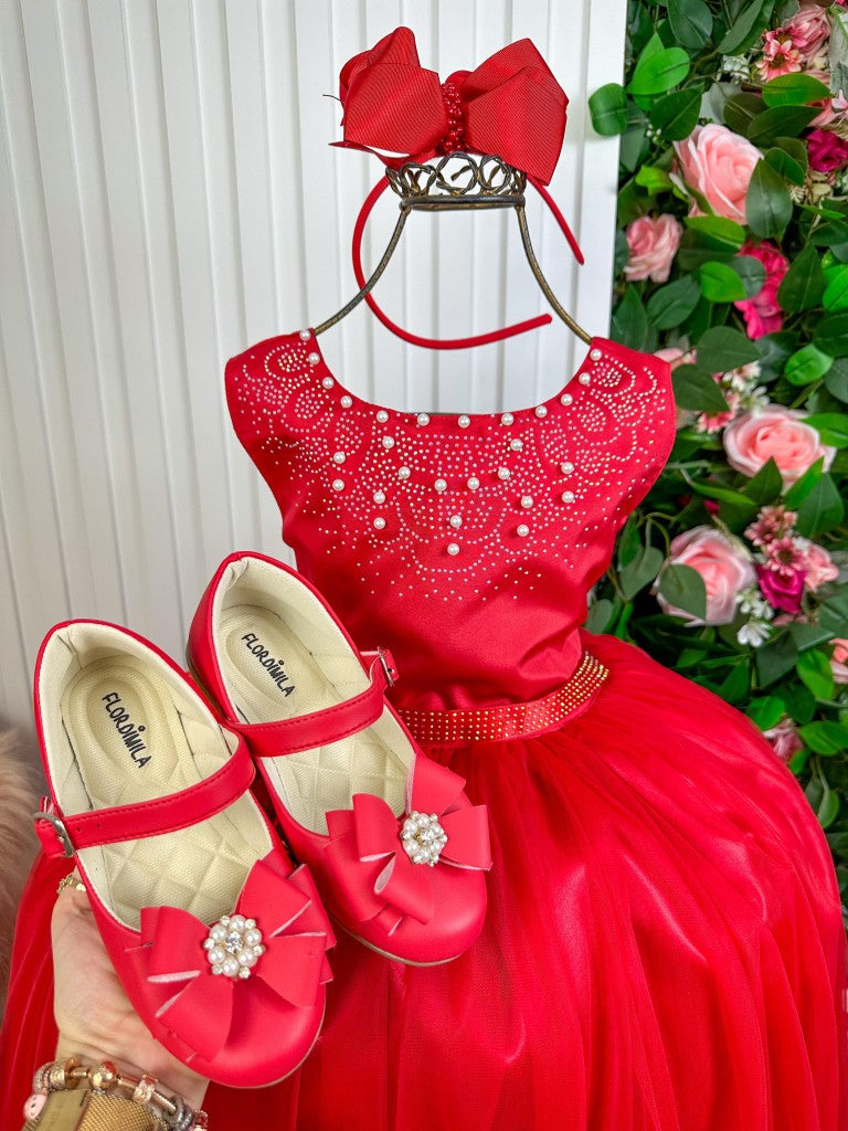 Vestido Enjoy Longo Regata Vermelho (VESTINFENJLG2VMNP)