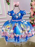 Vestido Infantil Temáticos da Gigi Princesa Gelo Florido (VESTTMFRZEN2T)