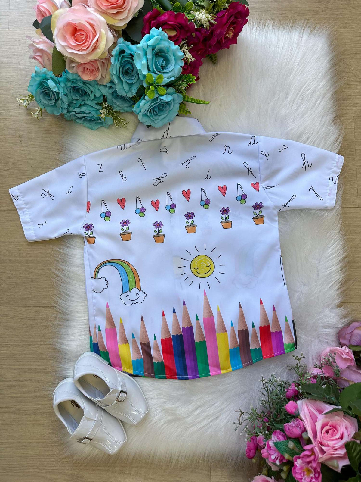 Camisa Miss cherry Meninos - Lapis Aquarela ABC (CMISAMISSCRYABC)