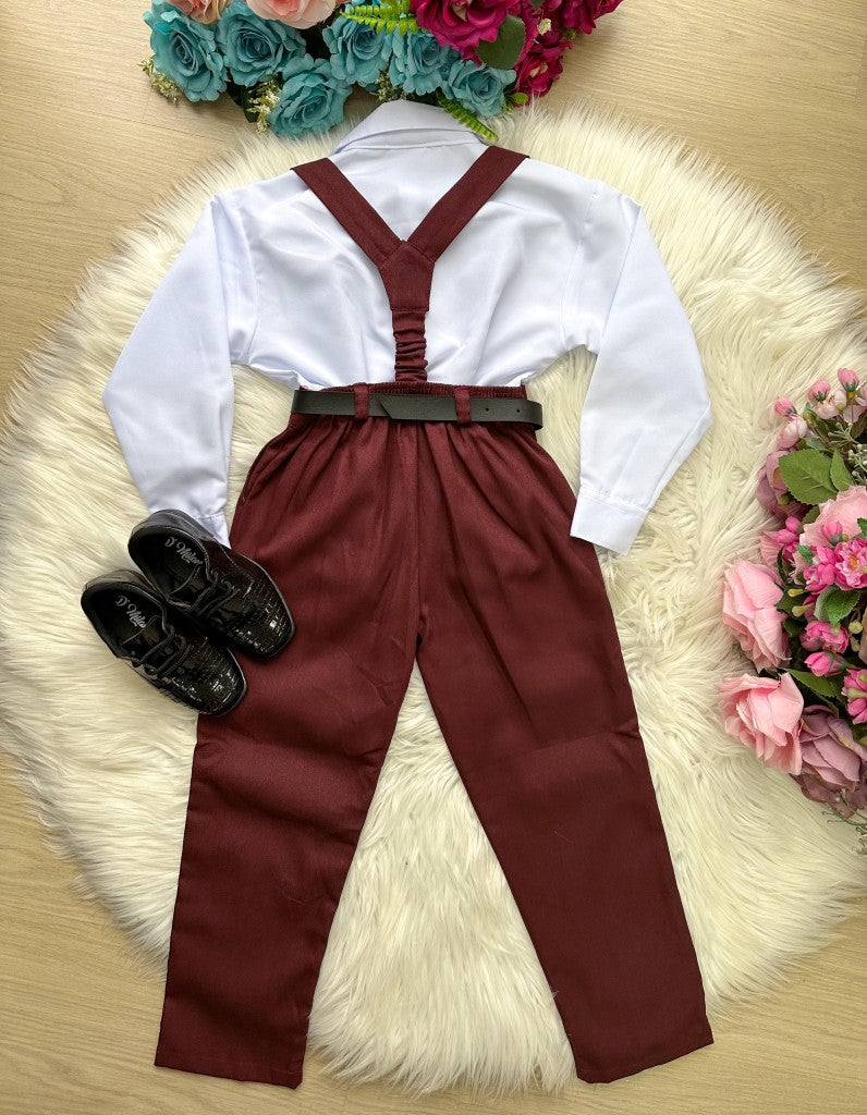 Conjunto Meninos Miss Cherry Leo Suspensorio Marsala (CONJTMNNMSSCHRLOSNPMRL)