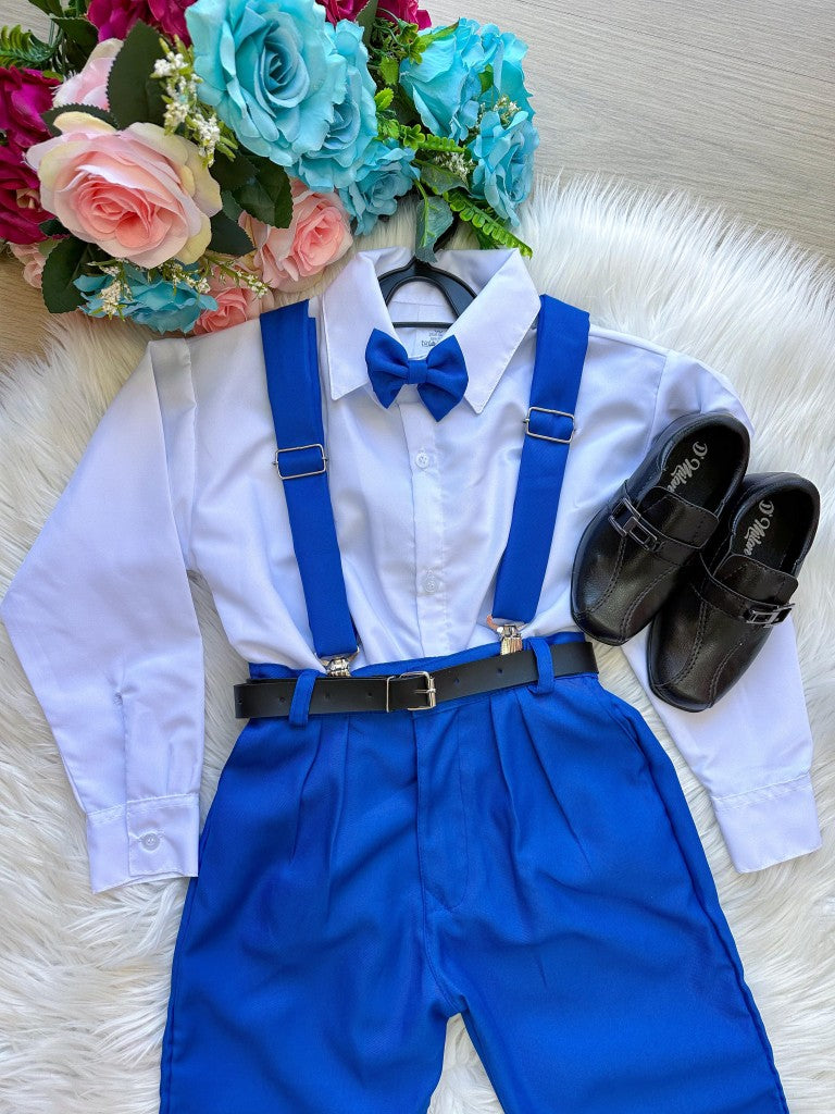 Conjunto Meninos Miss Cherry Leo Suspensorio Azul Royal (CNJTMNNMSSCHRLEOSPNAZLRL)