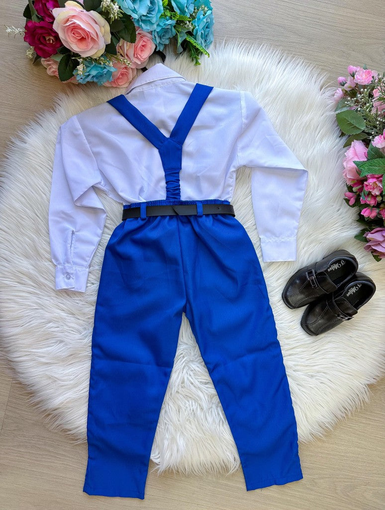 Conjunto Meninos Miss Cherry Leo Suspensorio Azul Royal (CNJTMNNMSSCHRLEOSPNAZLRL)