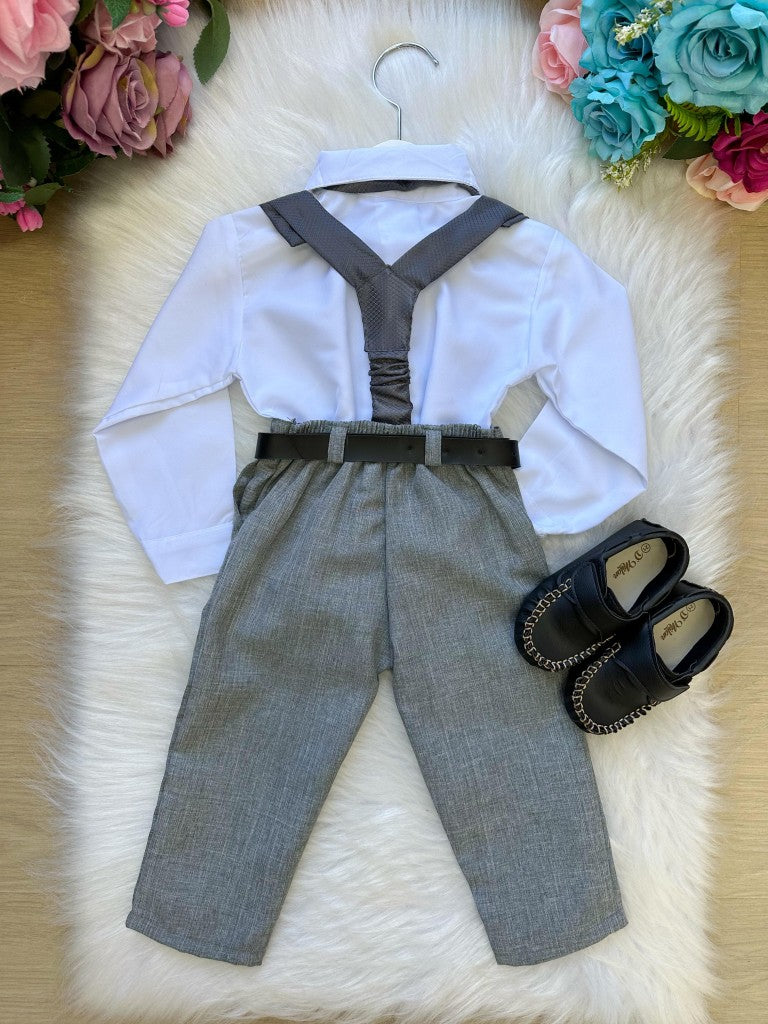 Conjunto Meninos Miss Cherry Rafael Suspensorio Cinza (CONJMNOSRAELCINZA)