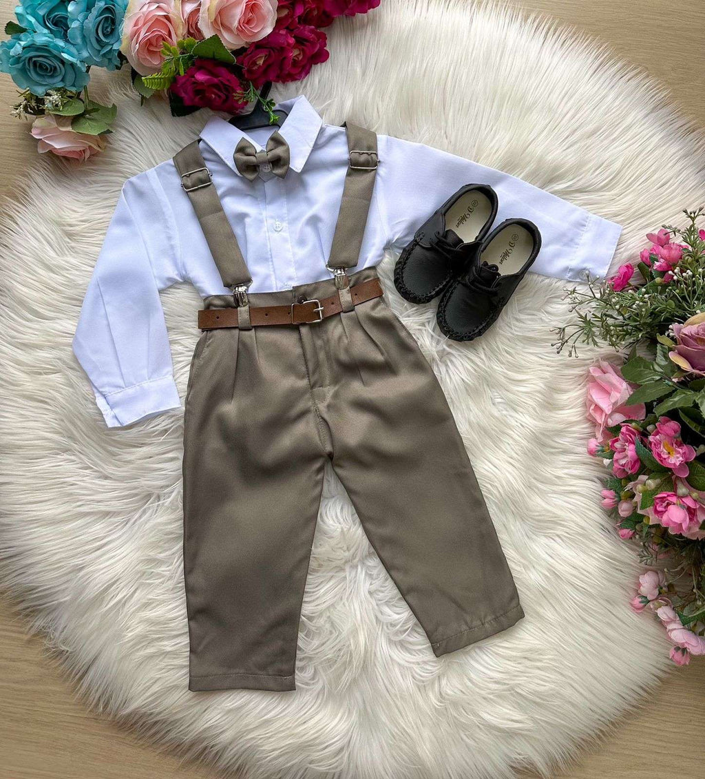 Conjunto Meninos Miss Cherry Leo Suspensorio Verde Militar (CONJUSUSPLEOVRDMLITAR)