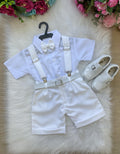 Conjunto Miss Cherry Meninos Social Shorts Ravi Branco (CNJMISCHMSTSRBC)