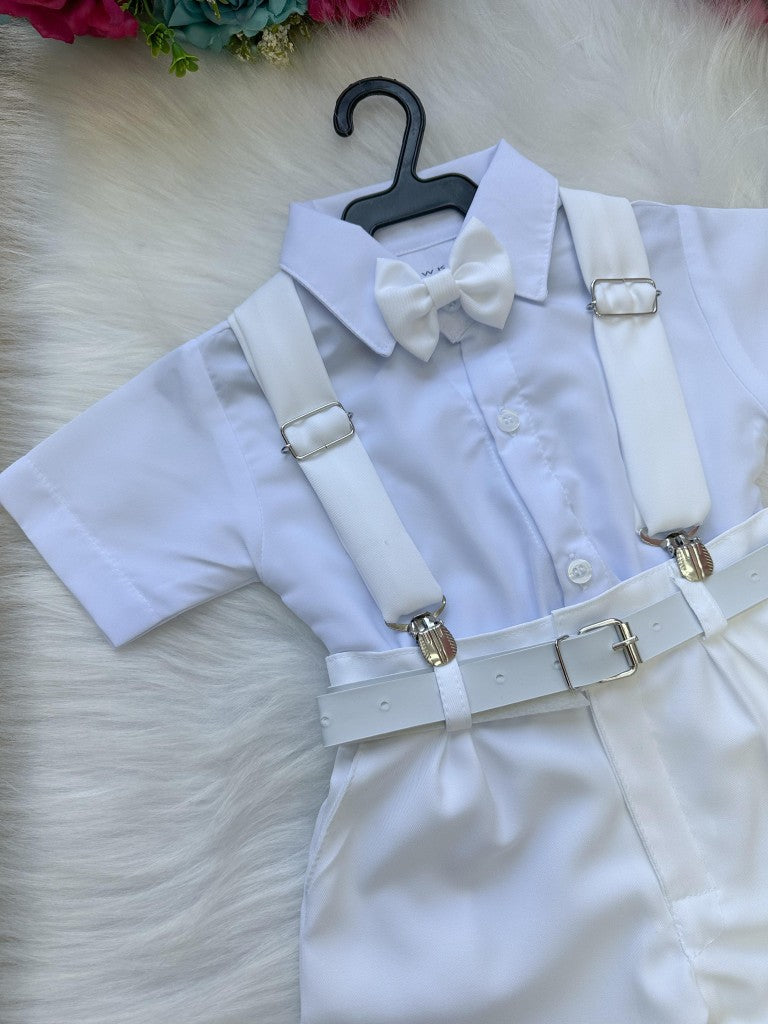 Conjunto Miss Cherry Meninos Social Shorts Ravi Branco (CNJMISCHMSTSRBC)