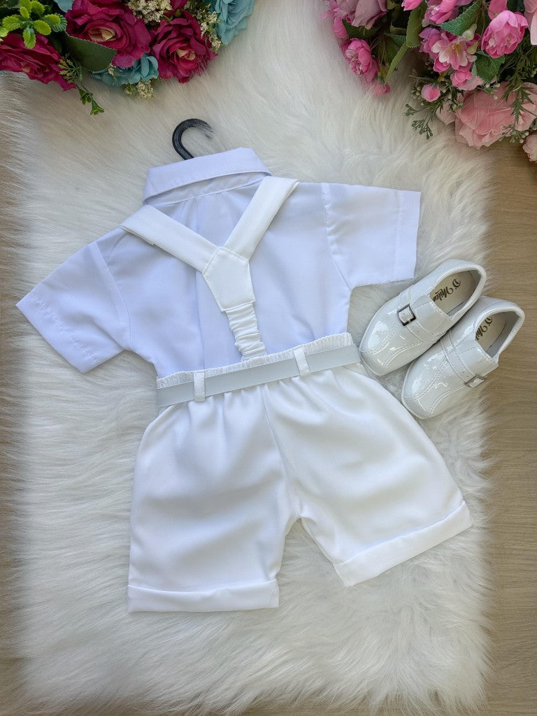 Conjunto Miss Cherry Meninos Social Shorts Ravi Branco (CNJMISCHMSTSRBC)