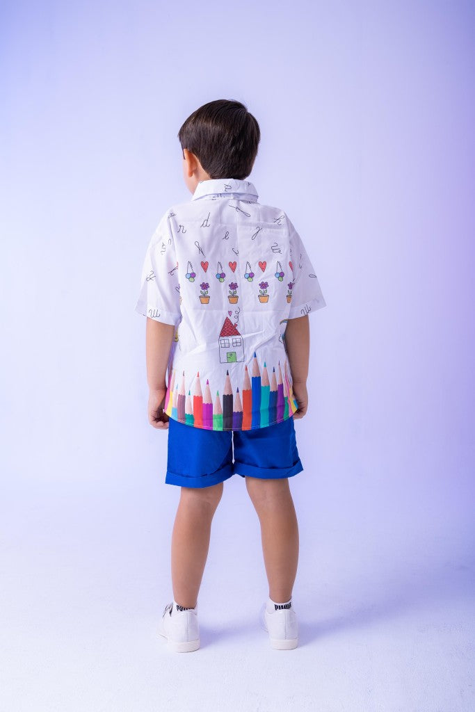 Conjunto Miss cherry Meninos - Lapis Aquarela Azul ABC (CONJMICRRYLAQAZUL)