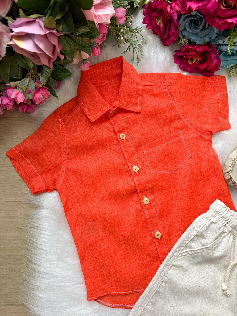 Conjunto Meninos Lucas Banana Club Shorts Camisa Laranja (CNJTMNNLCBNNCBSHTCMLR)