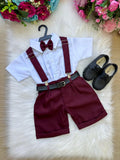 Conjunto Miss Cherry Meninos Social Shorts Ravi Marsala (CONJMSSCRSHRTMRSALA)
