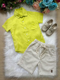 Conjunto Meninos Lucas Banana Club Shorts Camisa Verde Lima (CNJTMNNLCBNCSHRCMVRDLM)