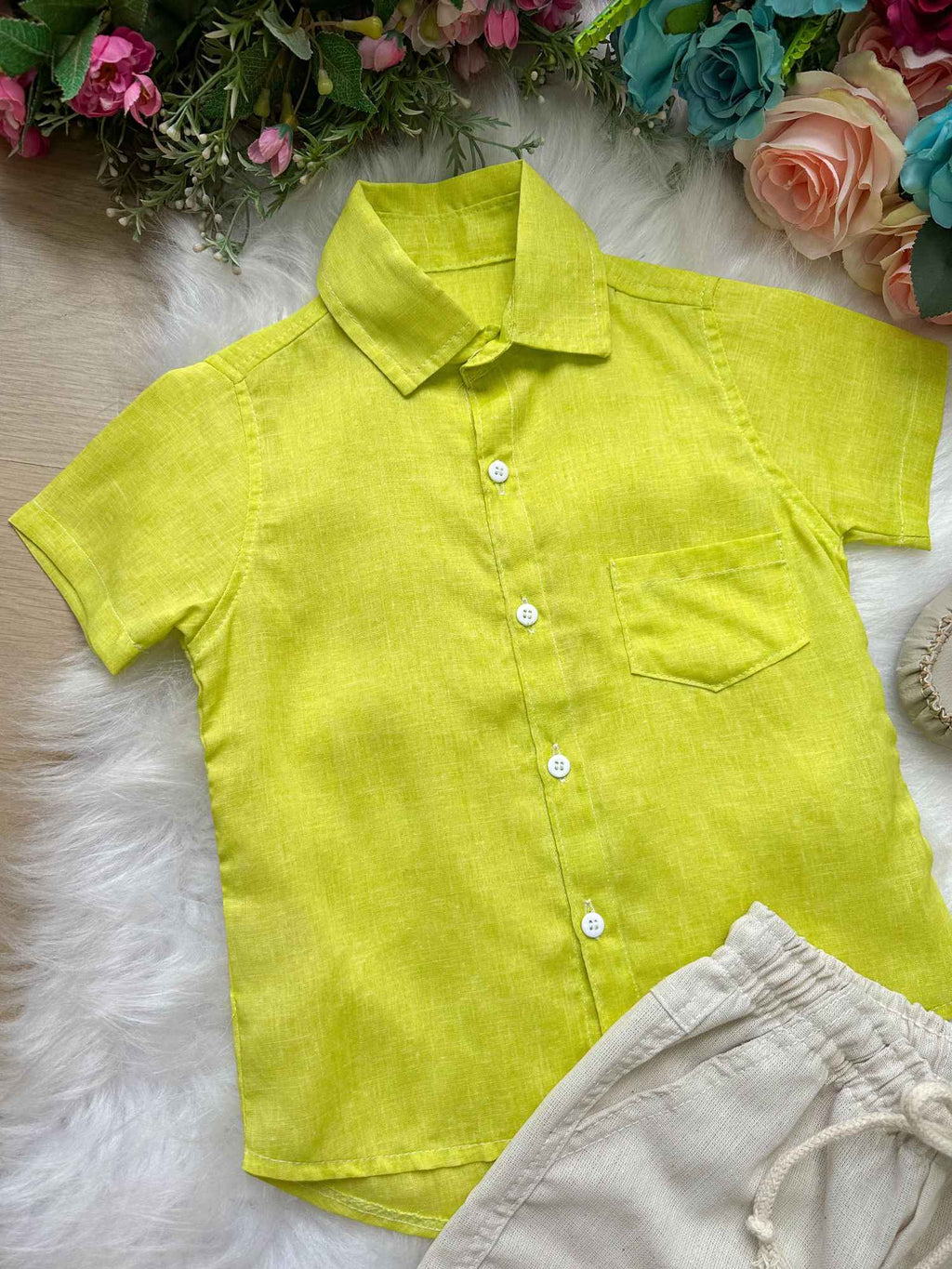 Conjunto Meninos Lucas Banana Club Shorts Camisa Verde Lima (CNJTMNNLCBNCSHRCMVRDLM)