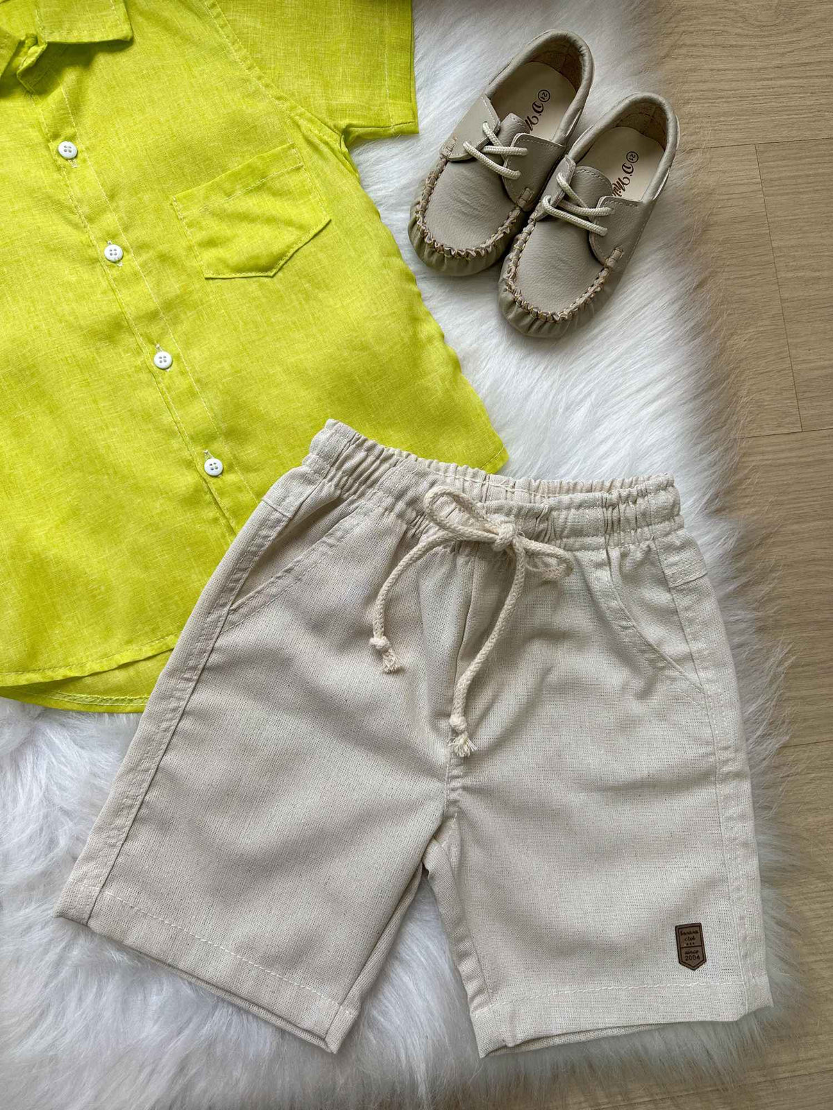Conjunto Meninos Lucas Banana Club Shorts Camisa Verde Lima (CNJTMNNLCBNCSHRCMVRDLM)