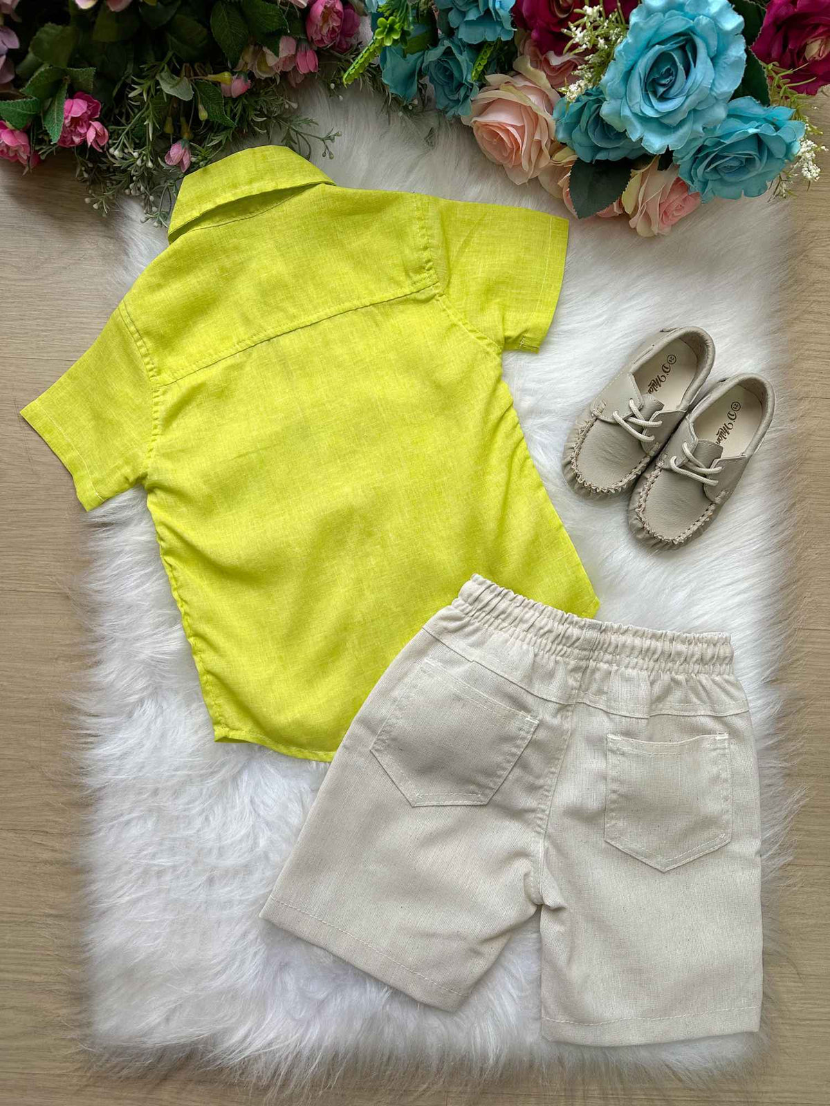 Conjunto Meninos Lucas Banana Club Shorts Camisa Verde Lima (CNJTMNNLCBNCSHRCMVRDLM)