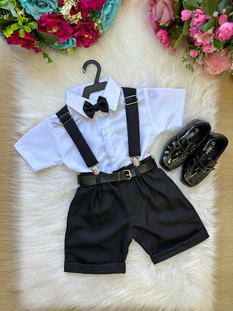 Conjunto Miss Cherry Meninos Social Shorts Ravi Preto (CONJMSSCRSHRTPRETO)