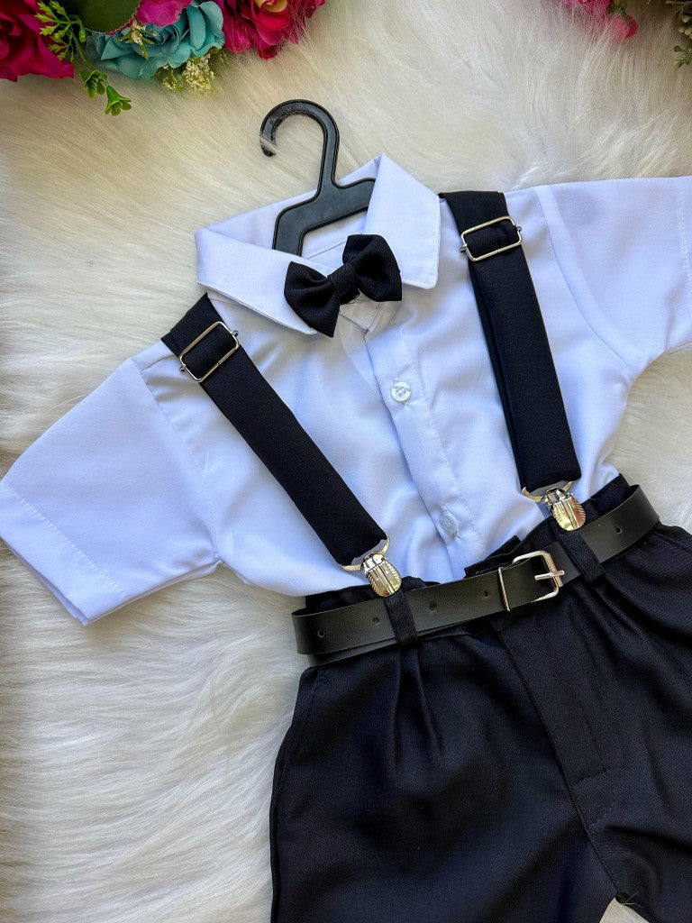 Conjunto Miss Cherry Meninos Social Shorts Ravi Preto (CONJMSSCRSHRTPRETO)