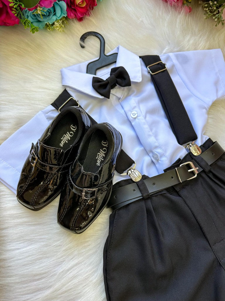 Conjunto Miss Cherry Meninos Social Shorts Ravi Preto (CONJMSSCRSHRTPRETO)