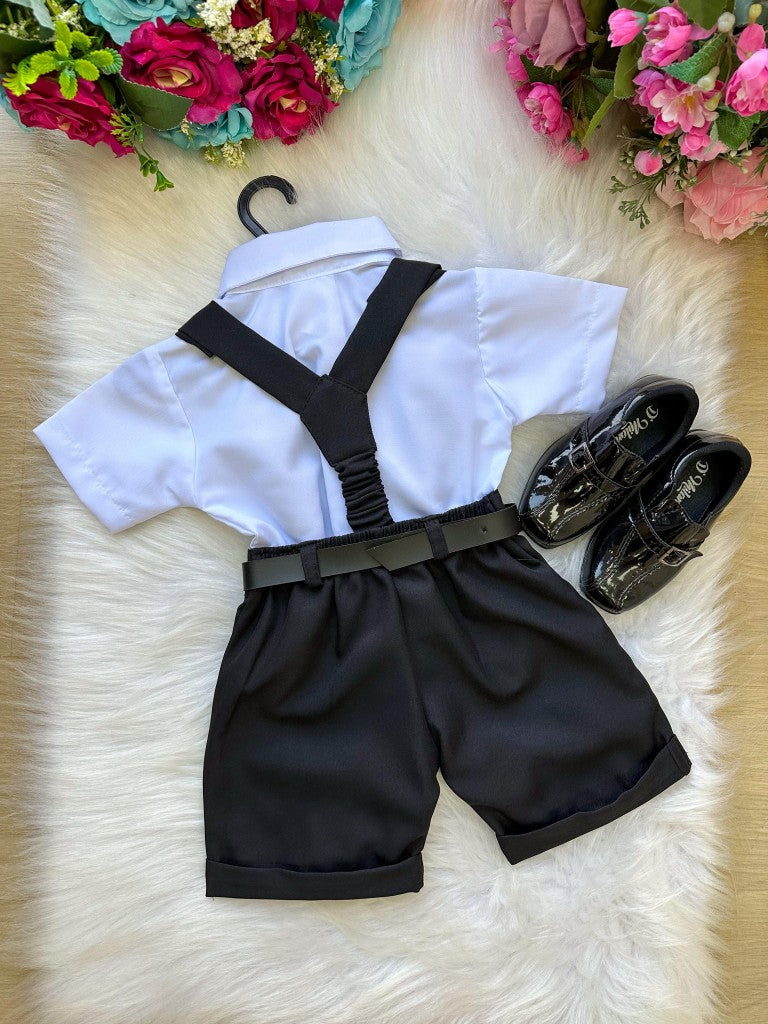 Conjunto Miss Cherry Meninos Social Shorts Ravi Preto (CONJMSSCRSHRTPRETO)