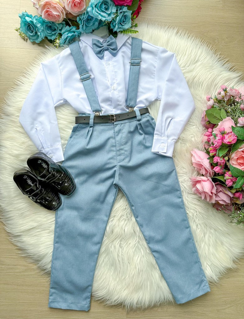 Conjunto Meninos Miss Cherry Leo Suspensorio Azul Claro (CNJTMNNMSSCHRLOSPNAZLSRT)
