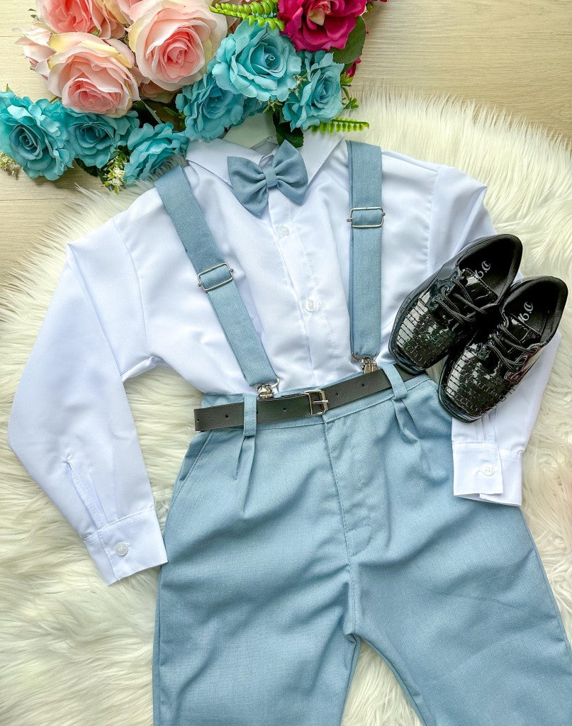 Conjunto Meninos Miss Cherry Leo Suspensorio Azul Claro (CNJTMNNMSSCHRLOSPNAZLSRT)