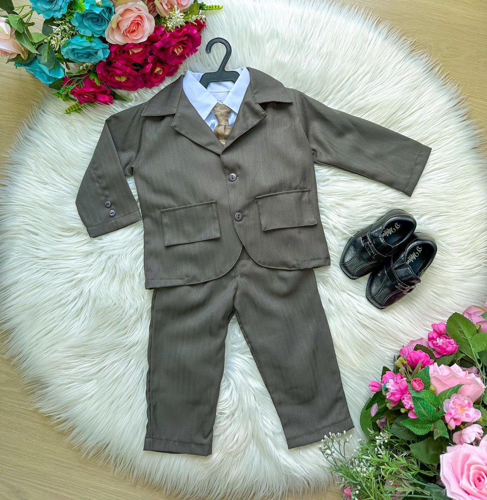 Conjunto Miss Cherry Social Terno Matheus Verde Militar (CONJTLISTRADOMTHEUSVERD)